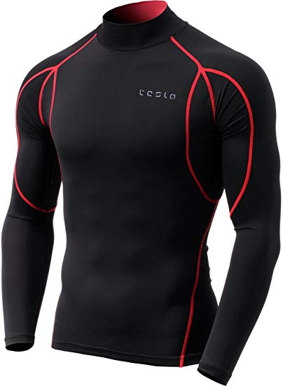 Tesla Men's Mock Long-Sleeved T-Shirt Cool Dry Compression Baselayer MUT12/T11/T01