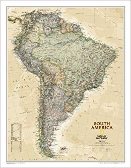 National Geographic: South America Executive Wall Map (23.5 x 30.25 inches) (National Geographic Reference Map)