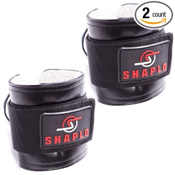 Shaplo High Quality Fitness Ankle Straps for Cable Machines ✦ Pair of 2 Ankle Cuff Straps ✦ Supports Ankles for More Effective Glute, Leg & Ab Exercises ✦ Adjustable Fit ✦ Choice of Premium Neoprene or Genuine Leather Construction