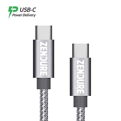 Zendure USB C to USB C 2.0 Cable(1.6ft), Nylon Braided Charge and Data Sync Type C Charger Cable for Samsung Galaxy S8 /S9/ Note 8, Nintendo Switch, MacBook, Chromebook Pixel, Huawei Matebook and More