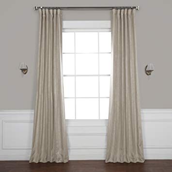 HPD Half Price Drapes BOCH-LN1857-108 Faux Linen Blackout Room Darkening Curtain, 50 X 108, Oatmeal