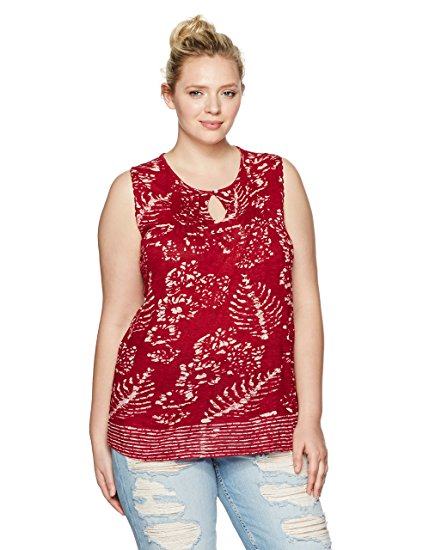 Lucky Brand Women's Plus Size Levit Batik Tank Top