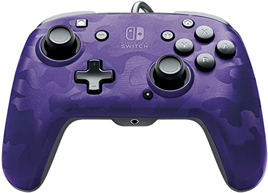 PDP Nintendo Switch Faceoff Deluxe  Audio Wired Controller - Purple Camo, 500-134-NA-CM05