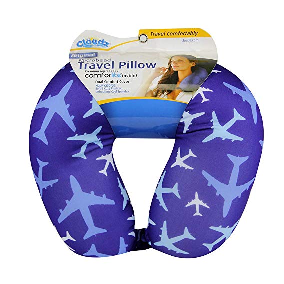 Cloudz Patterned Microbead Travel Neck Pillow - Airplanes