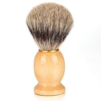 Shaving Brush by Penewell. Silver Tipped Bristles with Wooden Handle. Usable with Any Soaps, Foam, Gels or Creams. Coarse Hairs Perfect for Lathering Soaps. Take Your Wet Shaving Experience to The Next Level!