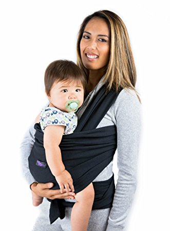 Black Baby Wrap Carrier - Breathable Sling & Carry Bag – Suits Newborn, Infant and Toddler