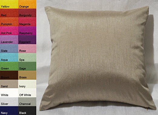 Creative Faux Silk Solid Euro Sham / Pillow Cover 26 by 26 - Sand