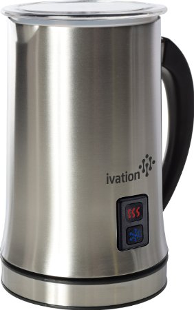 Ivation Cordless Automatic Electric Milk Frother and Cappuccino Maker - Rapidly Warms Heats and Steams - Holds 500ml
