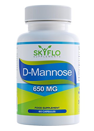 D-Mannose - Fights Urinary Tract Infections (UTI), Cystitis and Supports Bladder Health (650mg, 60 Capsules)