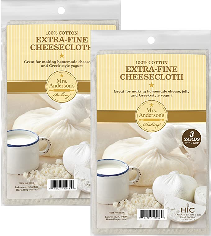 Mrs. Anderson's Baking 22018/2 Extra-Fine Cheesecloth, 100-Percent Cotton, 40S Weave, 3-Yards, Set of 2