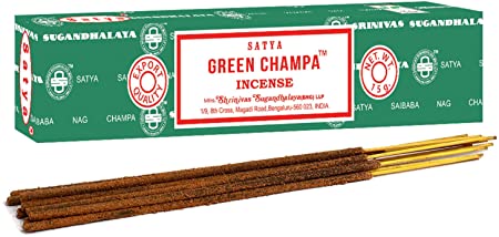 3 Packs Origional Satya Sai Baba Nag Champa Incense Sticks Joss Insence - Insense 15g Box NagChampa Agarbatti (Green Champa)