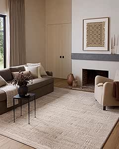 Loloi Amber Lewis Monty Collection MOT-01 Ivory/Taupe 4'-0" x 6'-0", .50" Pile Height, Accent Rug