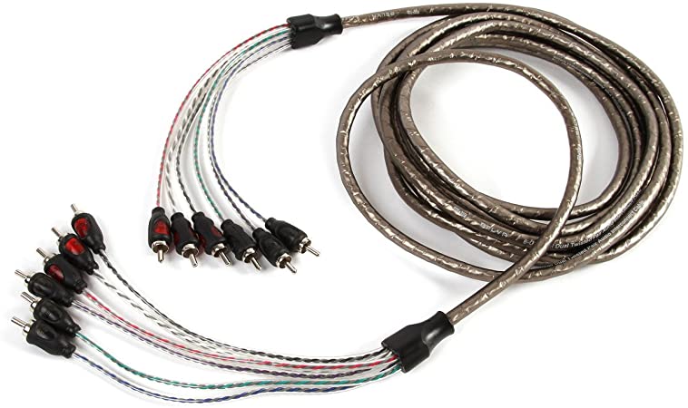 Belva 5 meters 6-Channel GRAY Car Audio RCA Interconnect Cables [BBIC65]