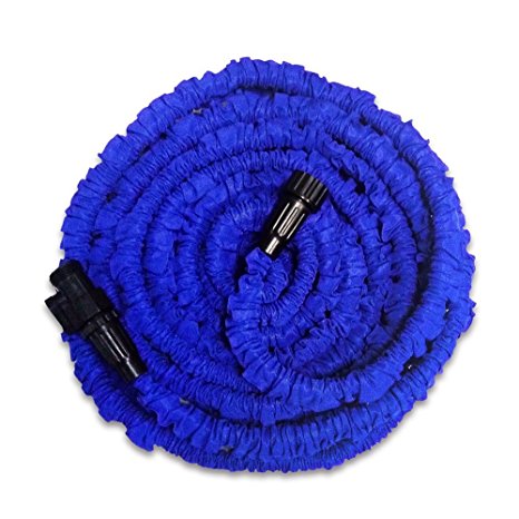 2017 Newest FlatLED Garden Hose, Blue Collapsible Flexible Expanding Retractable Automatically Water Hose without Spray Nozzle (25ft)