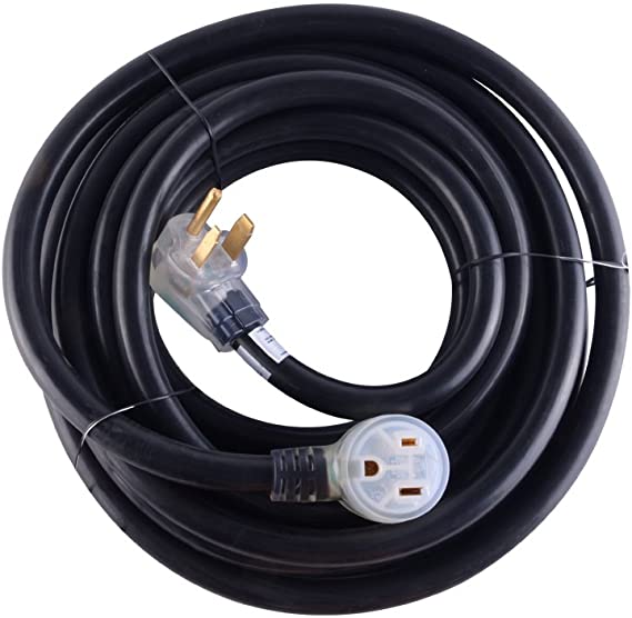 ALEKO WECHW8A30L Heavy Duty ETL Welder Extension Cord with Lighted Receptacles 8AWG 30 Foot Cord