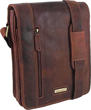 UNICORN Real Leather Cognac ipad, Ebook or Tablets Messenger Bag #7k