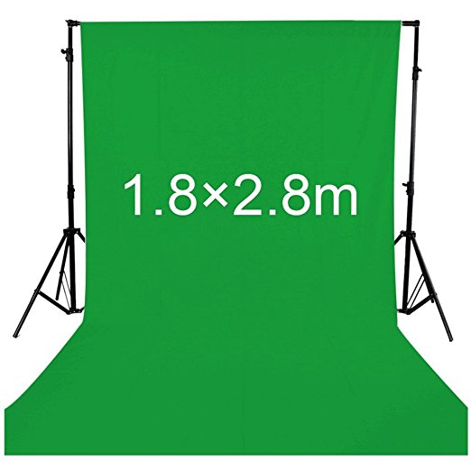 BPS 9ft x 6ft/2.8 x 1.8m 100% Pure Muslin Cotton Collapsible Photographic Green Chroma Key Screen Background Backdrop for Photography and Video(Background Only)