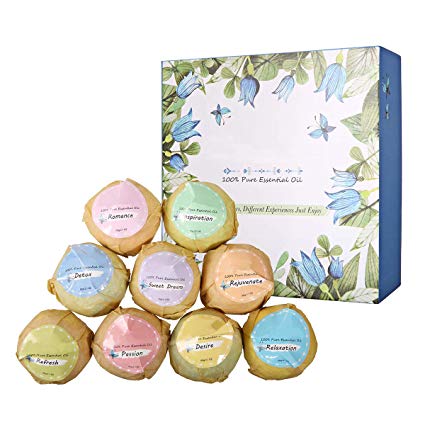 Bath Bomb Gift Set, JOSEKO 9 Colorful Vegan Essential Oils Bath Bombs for Smooth Dry Skin Deep Relaxation, Perfect for Bubble & Spa Bath, Birthday Gift Ideas for Women Girlfriend, Moms, Girls, Kids