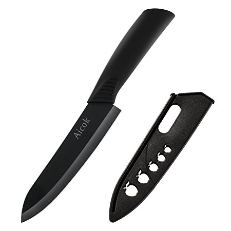 Aicok Ceramic Knife 6 Inch Kitchen Chef Professional Blade Paring Knife with Protective Sheath