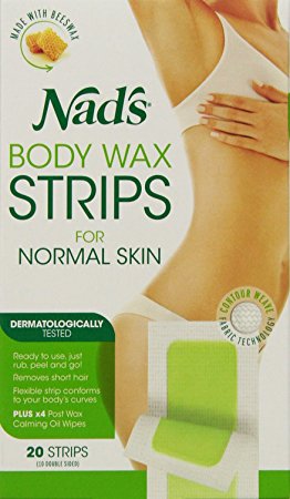 Nad's Body Wax Strips, 20 Count