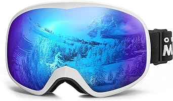 Outdoormaster Owl Kids Ski Goggles OTG Anti-Fog Snowboard Goggles with 100% UV Protection