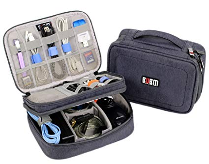 BUBM Travel Gear Organizer Case, Electronics Accessories Bag, Fit for iPad Mini - Black