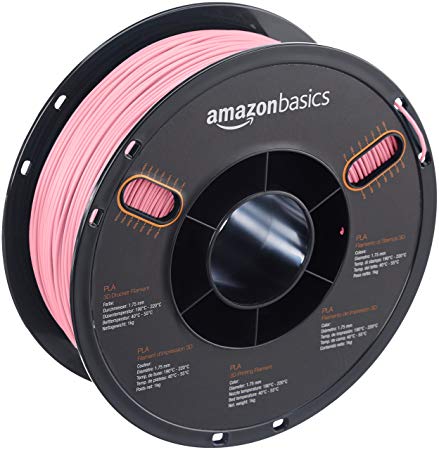 AmazonBasics PLA 3D Printer Filament, 1.75mm, Pink, 1 kg Spool