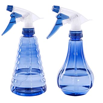 2 Pack Plastic Spray Bottles,14 Oz, Leak Proof,Empty Beautiful Refillable Sprayer for Water, Kitchen, Bath, Beauty, Hair, and Cleaning - Durable Trigger Sprayer with Mist & Stream Modes