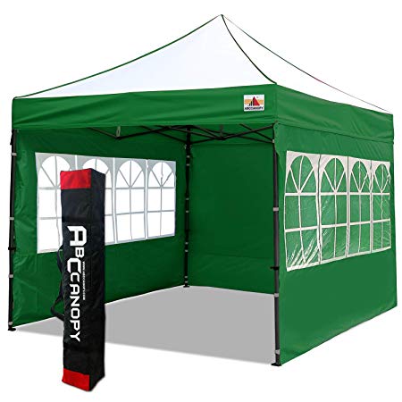 ABCCANOPY Patio 3x3 Gazebo Fully Waterproof Heavy Duty Pop Up Gazebo With Walls  HandBag(forest green)