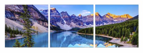 Startonight Glass Wall Art Acrylic Decor Mountain Lake Set of 3 Total 2362 X 7087 Inch Startonight