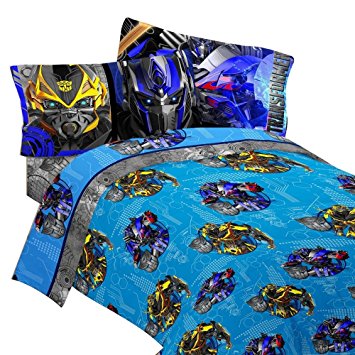 3pc Transformers Twin Bed Sheet Set Optimus Prime Alien Machines Bedding