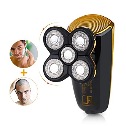 Wet Dry Men's Shaver Bald Head Shaver,2 in 1 Professional Cordless Electric Waterproof Rotary Shaver Bald Head Shaver for Man with 5 floating head,fast USB Recharge Trimmer for Travel Or Home