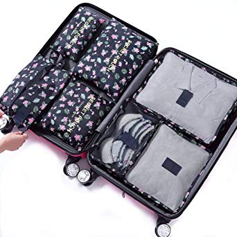 7Pcs Waterproof Travel Storage Bags Clothes Packing Cube Luggage Organizer Pouch