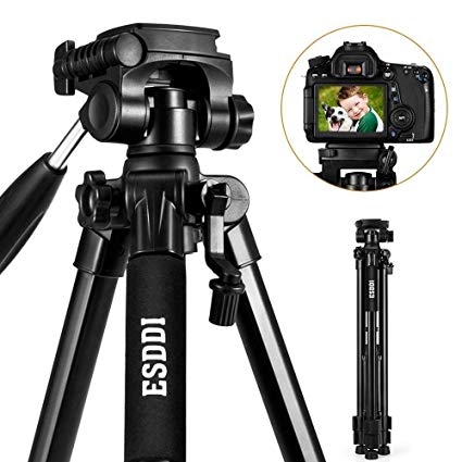 Camera Tripod ESDDI 70inches Compact Lightweight Aluminum Tripod with Phone Clip and Carry Bag for Smartphone and DSLR Canon Nikon Sony Olympus