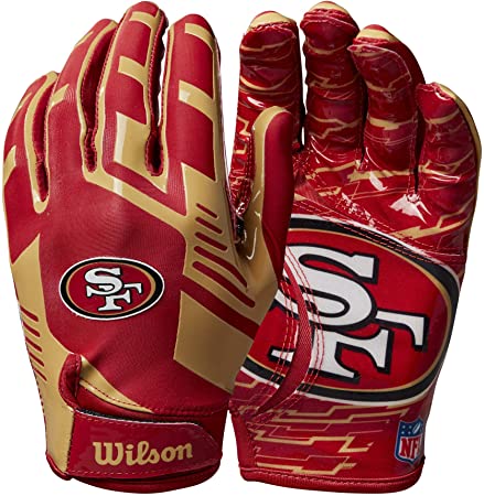 Wilson NFL Stretch Fit Football Gloves - San Francisco- Adult, WTF9326SF