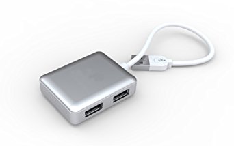 Usb Hub,SOHOU Ultra Slim 4-Port USB 2.0 Data Hub for Mac Pro, iMac, MacBook Air, MacBook Pro,Mac mini Mac or PC Desktop, Macbook Pro, Mac Mini or Any Notebook, Mini Hub(silvery S)