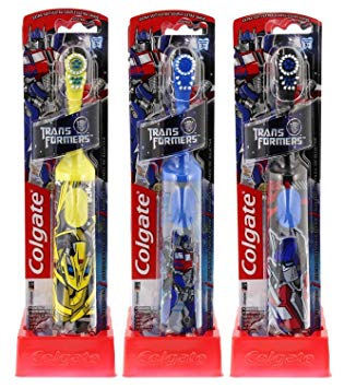 Kids Power Toothbrush, Transformers, Yellow, Black and Blue - Optimu Prime & Bumble Bee 3 Pack Variety Pack