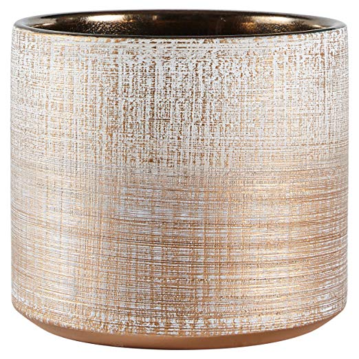 Rivet Rustic Textured Stoneware Planter, 5"H, Bronze