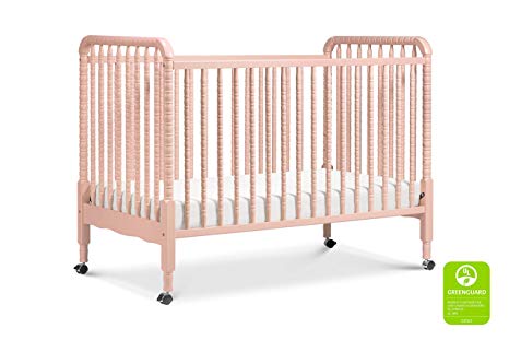 DaVinci Jenny Lind 3-in-1 Convertible Portable Crib in Blush Pink - 4 Adjustable Mattress Positions, Greenguard Gold