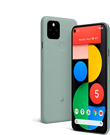 Google Pixel 5-5G Android Phone - Water Resistant - Unlocked Smartphone with Night Sight and Ultrawide Lens - Sorta Sage