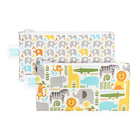 Bumkins Petit Collage Snack Bag Safari Set, Small, 2 Count