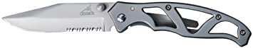 Gerber Para Frame 1 Serrated Edge Pocket Knife - Silver, 3.01-Inch