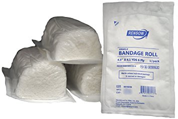 Rensow Sterile Krinkle Kerlix Type 4 1/2" x 4 1/8 Yds, 6-Ply Bandage Roll - Pack of 4