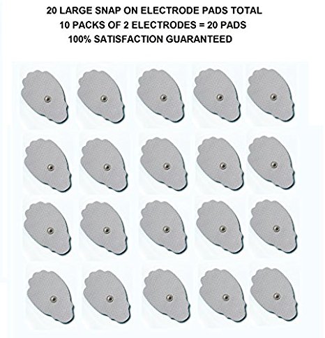 TENS / EMS Unit 20 Snap Tens Electrode Pads Large Premium Tens Pads 100% Satisfaction Guarantee Reusable up to 25 Times Gel Made in the USA