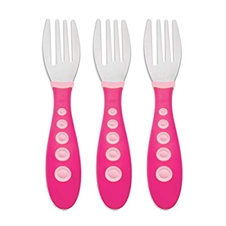 Gerber Graduates BPA Free Graduates Kiddy Cutlery Forks, 3-Pack, Colors May Vary