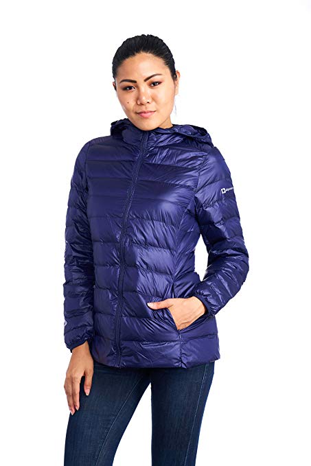 alpine swiss Eva Womens Down Jacket Hooded Puffer Coat Packable Insulation & Light