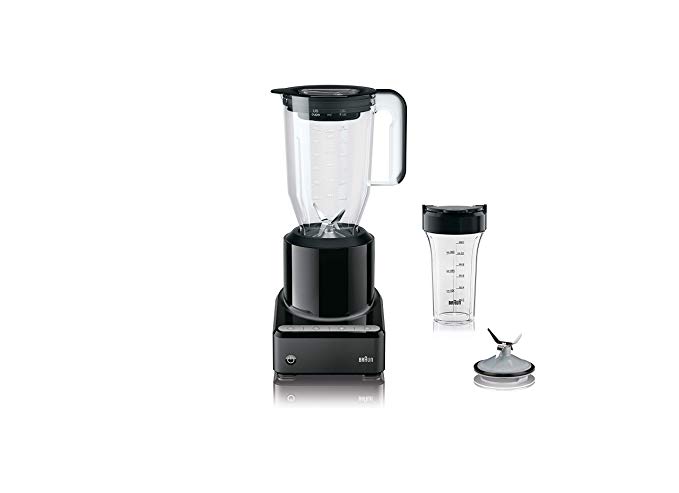 Braun JB7201BK PureMix Power Blender with with Plastic Jug & Smoothie2Go Blending Cup, Black