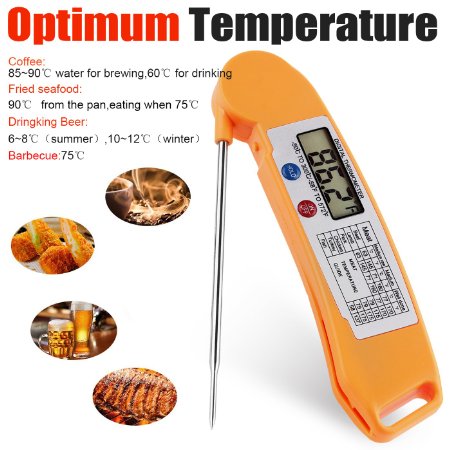 Comenzar Instant Read Thermometer -Ultra fast Digital Thermometer with Folding Probe Accurate Internal Meat Thermometer for Cooking Brabecue