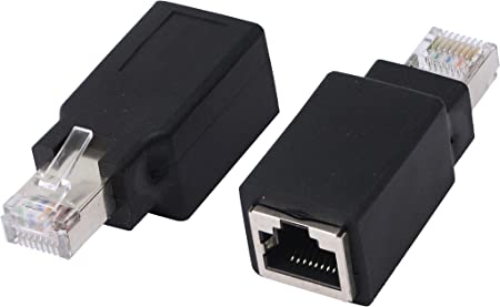 SinLoon RJ45 Crossover Adapter，Cat6/Cat5e Ethernet RJ45 Male/Female Adapter to Connect 2 Computers with a Standard LAN Cable