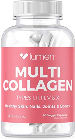 Multi Collagen Capsules - Types I, II, III, V, X Collagen Peptides Pills for Skin That Glows - Premium Grass-Fed Collagen Pills for Women - Anti-Aging, Healthy Nails & Joints Collagen Supplement